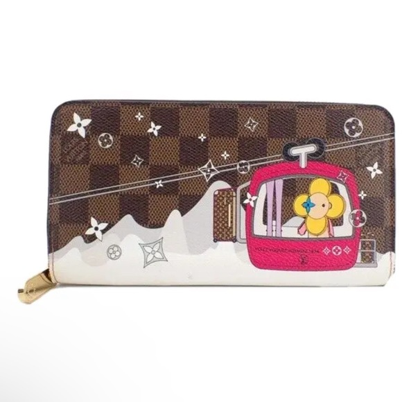 Louis Vuitton Zippy Wallet Brown Pink Damier Ebene Vivienne LV Holiday Christmas - Picture 3 of 8